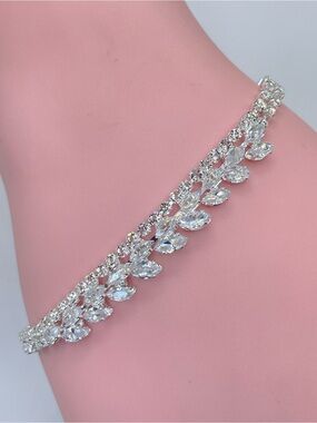 Swarovski Crystal Elements White Swarovski Crystal Tennis Bracelet Bridal Prom
